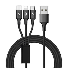 10 Foot High Speed 3-in-1 Lightning Micro & USB-C Charging Cable