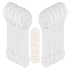 10-Pieces: Kids Safety Locks with 5 Furniture Corner Protectors