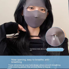 Masque solaire intégral Facekini, respirant, fin, en soie de glace