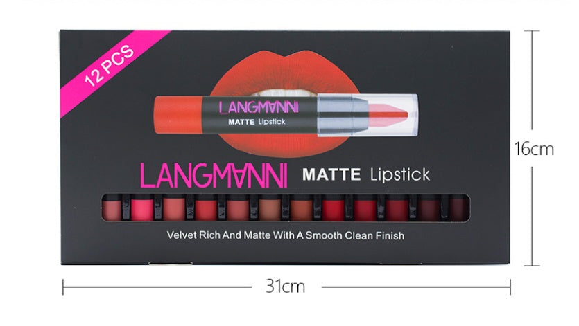 Set de lápiz labial mate y brillo labial antiadherentes