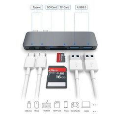 Compatible with Apple , USB Type C Hub to TF SD Card Reader Hub 3.0 Adapter with PD Power USB C Hub Dock