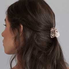PINCE À CHEVEUX EN AGATE - MARRON
