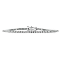 1.15 Carat Natural Diamond Tennis Bracelet G SI 14K White Gold 8-Inch