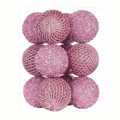 12-Piece Set:  Large Sparkling Glittering Sequins Foam Ball Ornaments