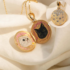 Open-and-Close Album Pendant Moon And Star Necklace