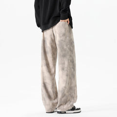 Pantalon homme rétro décontracté, ample à jambes larges