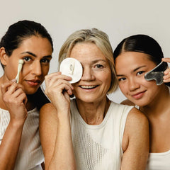 UpCircle Full House Bundle showcasing three women using skincare tools for rejuvenation and care.