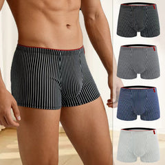 Striped Antibacterial Breathable Mid Rise Plus Size Mens Underwear