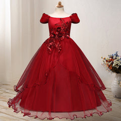 Costume de robe de princesse à fleurs asymétrique