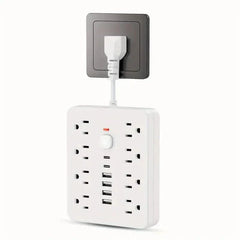 14-in-1 Power Strip With 4 USB Outlets, 2 Type-C Outlet and 8 AC Socket Outlets