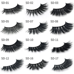 Faux cils en vison SD exagérés, 3D, effet volume, 25 faux cils denses