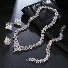 The Dazzling Set Is Handcrafted With Copper And Set With Zircon Stones.