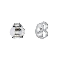 14K Solid White Gold Earring Backs Pieces Highly Polished Medium Size