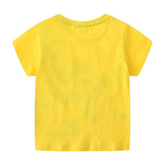T-shirt pour enfants à manches courtes avec motif de requin lumineux