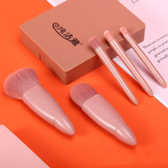 Set de 5 pinceaux de maquillage : poudre, fard à paupières, fond de teint, blush et estompage