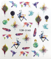 Horror Halloween Nail Sticker Maple Leaf Seahorse Nail Water Sticker