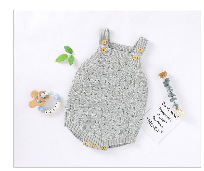 Vestido de tirantes para bebé de color liso, mono tejido de algodón para bebé