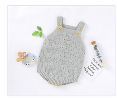 Vestido de tirantes para bebé de color liso, mono tejido de algodón para bebé