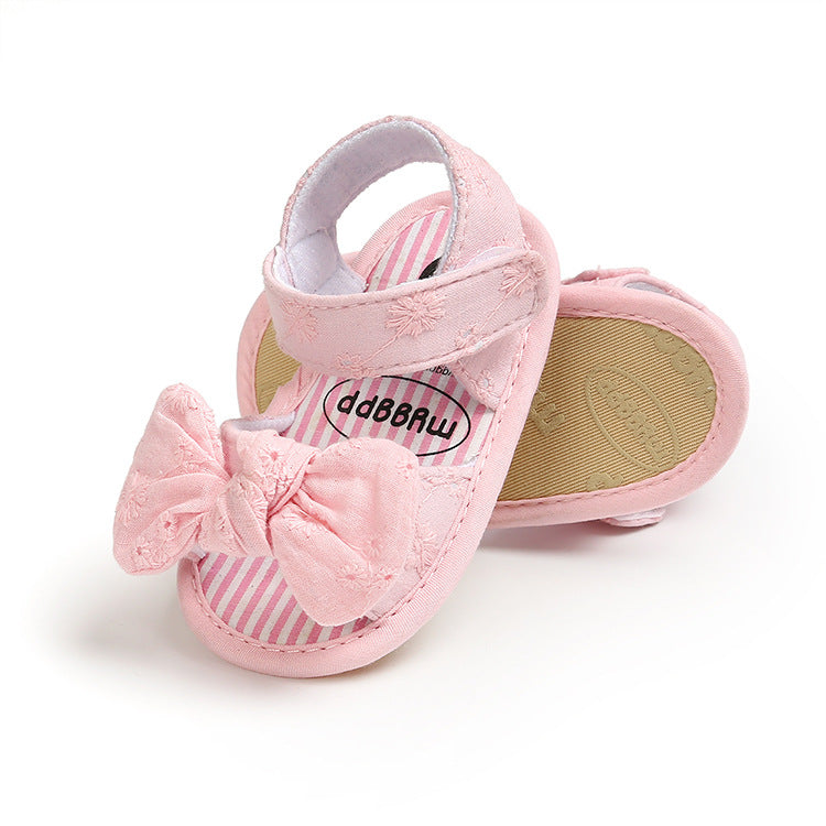 Zapatos de bebé con pajarita para el verano, zapatos para bebés que están aprendiendo a caminar