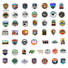 National Park 50 Stationery Waterproof PVC Stickers