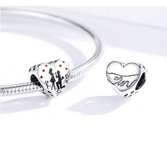 Sterling Silver S925 Creative Romantic Couple Silver Pendant