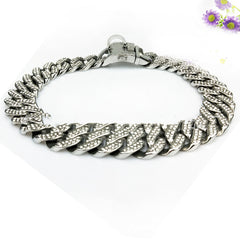 Guss Diamant-Hundekette Halsring Spiegellicht Hundehalsband