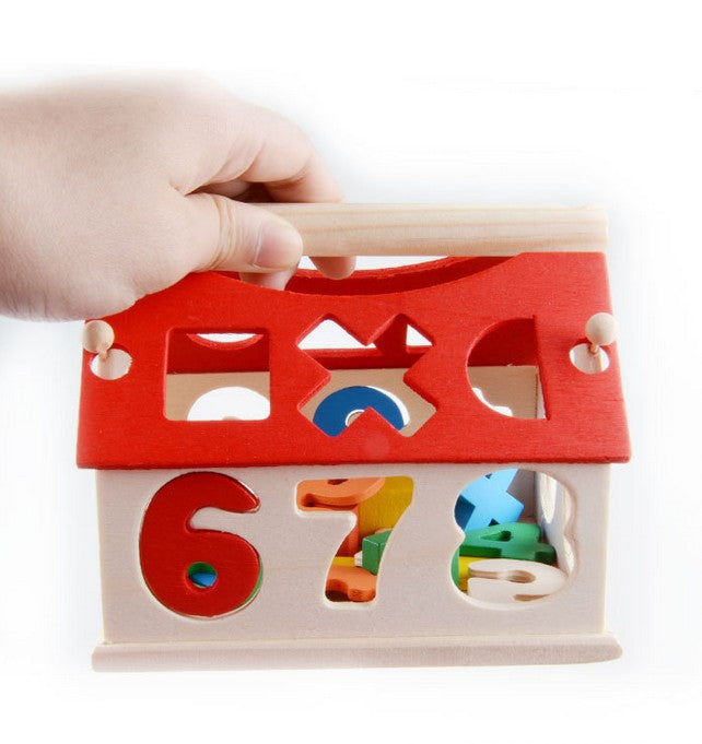 Juguetes infantiles de bloques de construcción, juguetes educativos digitales con forma de casa