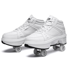 Good Product Dual-purpose Roller Skates, Deformed Shoes, Double Row Roller Skates