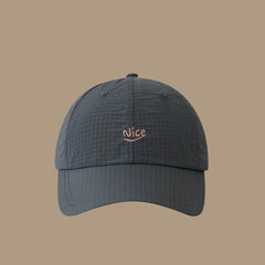 Summer Women's Fine-check Embroidered Nice Letter Style Fashionable And Simple Baseball Cap, Suitable For Daily Commuting And School Wear, Versatile Soft-brimmed Hat