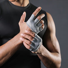 Guantes de fitness con medio dedo, resistentes a callos, antideslizantes y transpirables
