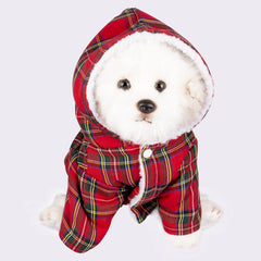 Pull à capuche pour chien, vêtements pour animaux à carreaux