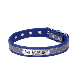 Reflective Lettering Collar Small And Medium Dog Collar Microfiber Soft Cat Collar