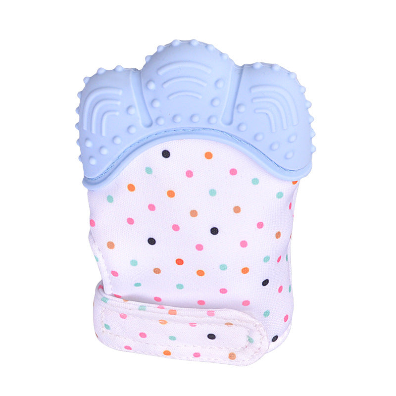 Anneau de dentition pour bébé, gants de dentition en silicone anti-morsure, jouets sonores pour enfants