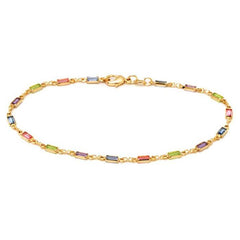18K Gold Anklet Made with Swarovski Elements