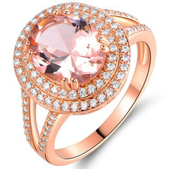 18K Rose Gold Oval-Cut Morganite Engagement Ring - Assorted Sizes