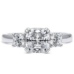 18K White Gold 5.00 Cttw Cushion Cut Engagement Ring
