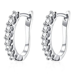 18K White Gold and Swarovski Element Crystal Petite Earrings
