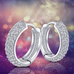 18K White Gold Micro Pave Petite Huggie Earrings