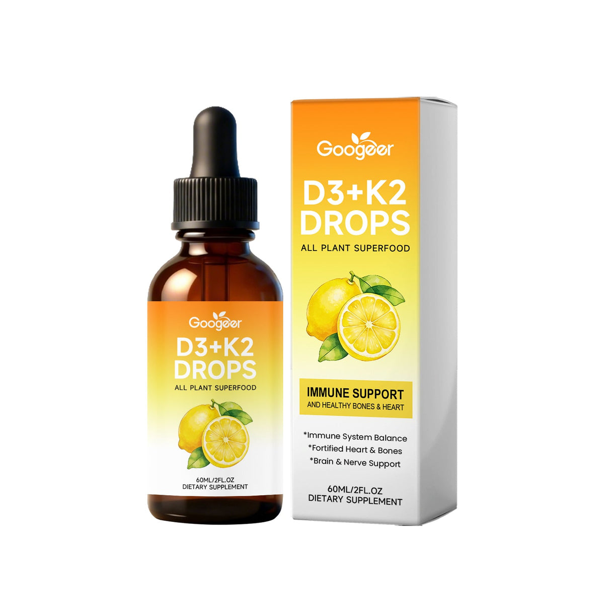 GOOGEER D3 & K2 Drops Dietary Supplement Body Treatment