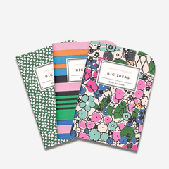 CARNET BIG IDEAS, LOT DE 3 - BAYADERE/FLORALE/TATE