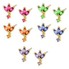 S925 Silver Needle Stud Earrings With Zircon Butterfly Design