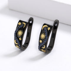 Exquisite Womens Star And Moon Earrings
