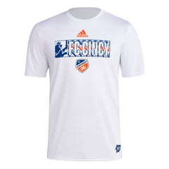 adidas Mens Short Sleeve Pre-Game T-Shirt White/Fc Cincinnati Medium