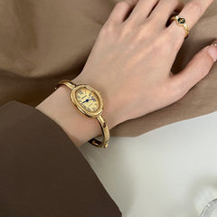 Women's Oval Roman-Numeral Bracelet Watch