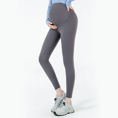 Pantalon de grossesse automne-hiver à taille haute avec soutien du ventre