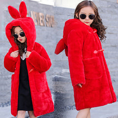 Thickened Faux Fur Coat For Big Kids