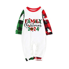 Conjunto navideño de ropa de casa a juego para padres e hijos, con estampado de cuadros y costuras