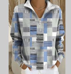 Sweat-shirt à capuche femme avec fermeture éclair mi-longue
