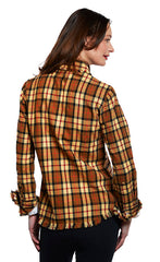 Cape Cod Tunic with Fringe Bottom Yarn-Dyed Flannel Plaid