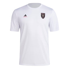 adidas Mens CF Short Sleeve Pre-Game T-Shirt White/Club Inter De Futbol Miami Large
